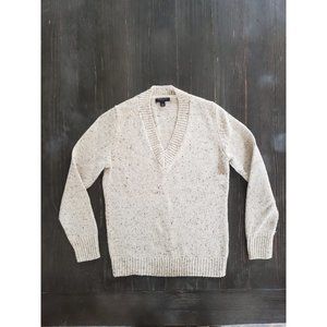 Banana Republic Acrylic Sweater Beige Gold Womens Small Metallic Acrylic Wool